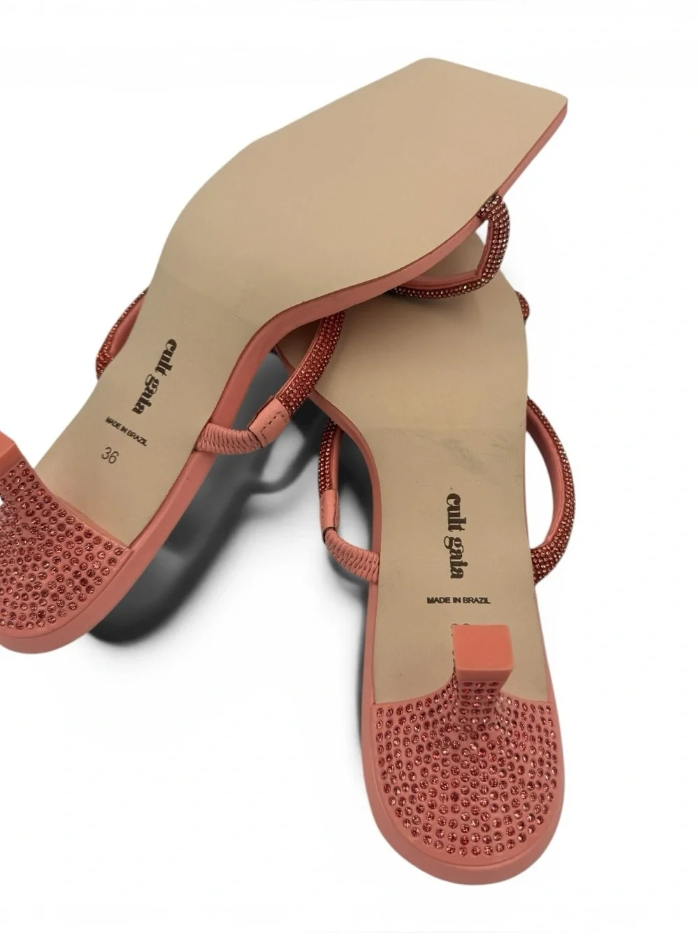 Cult Gaia | Rhinestone-Embellished 50mm Sandals | Size 36 | Pink